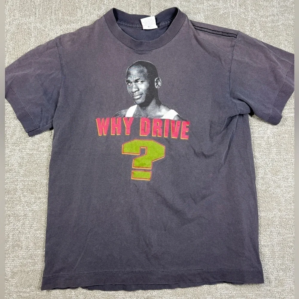 Vintage 90s Nike “Why Drive, You can Fly” Single Stitch Youth Medium T Shirt